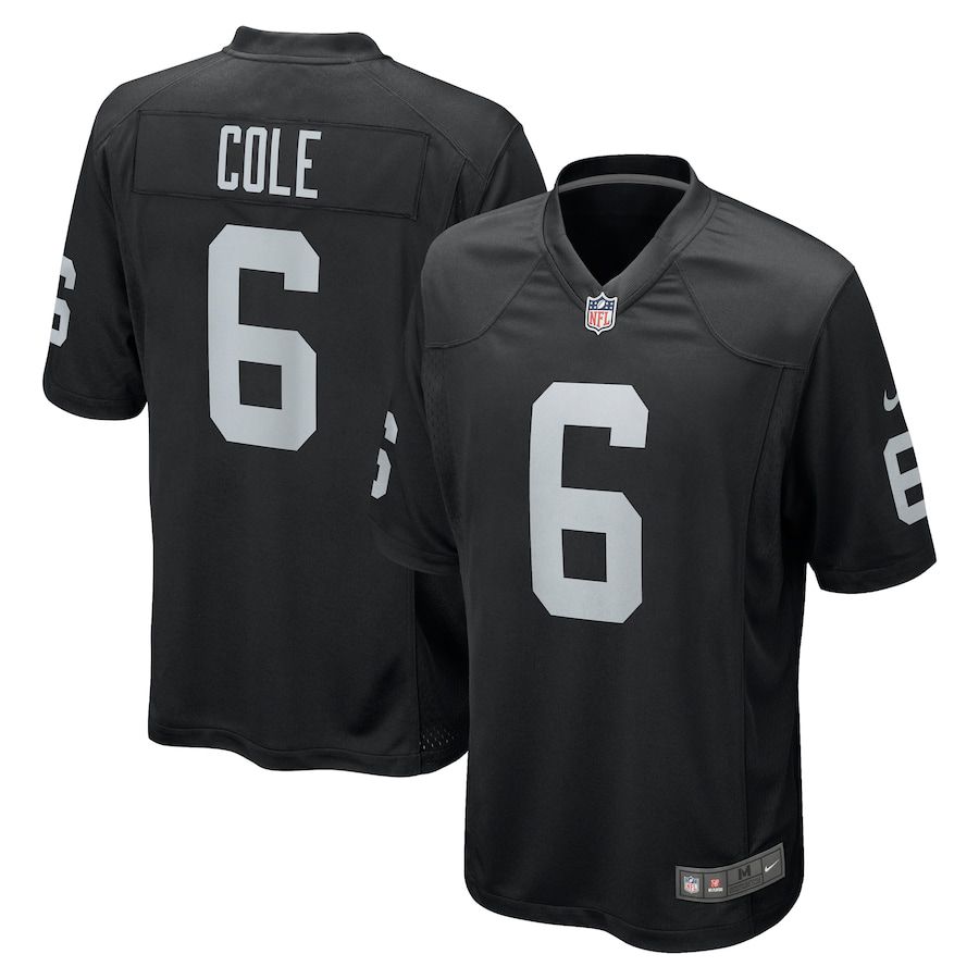 Men Oakland Raiders #6 AJ Cole Nike Black Game NFL Jersey